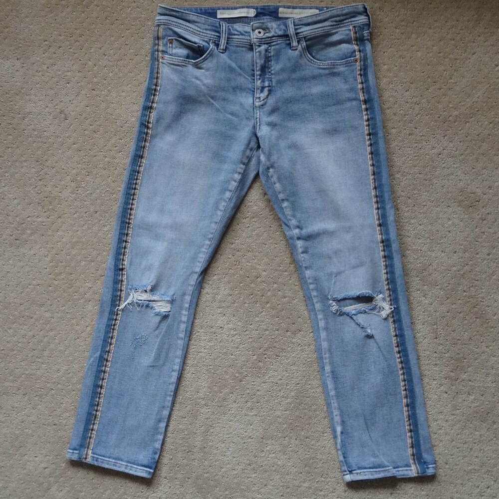 Pilcro and the Letterpress Slim Boyfriend Petite in Washed Denim 27